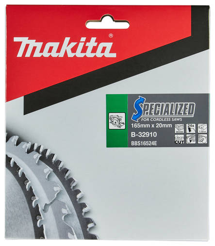 MAKITA Pyörösahanterä HM 165 mm, Z-24 B-32910 / B-09173 - Käsipyörösahojen terät - 088381337212 - 6