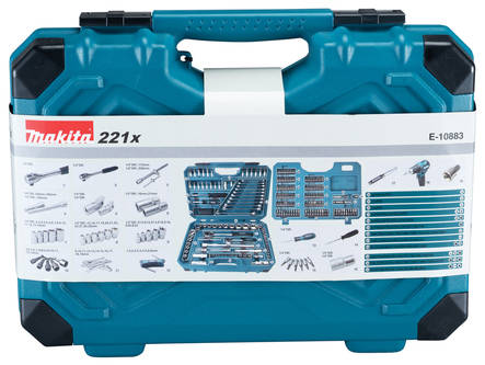 MAKITA Työkalu- ja tarvikesarja 221-osaa E-10883 - Makita käsityökalut - 088381581486 - 1