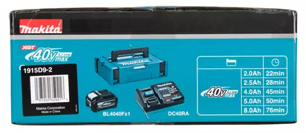 MAKITA PowerPack XGT 40V 1xBL4040F, DC40RA 1915D9-2 - Makita XGT 40V Akut ja latauslaitteet - 197050359216 - 2